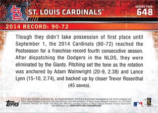 2015 Topps Mini #648 St. Louis Cardinals Back