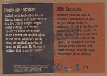 2000 Fleer Tradition Glossy #30 Domingo Guzman / Wiki Gonzalez Back
