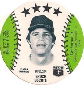 1982 On Deck Cookies Discs #NNO Bruce Bochte Front