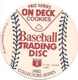 1982 On Deck Cookies Discs #NNO Jack Clark Back
