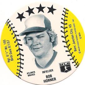 1982 On Deck Cookies Discs #NNO Bob Horner Front