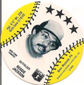 1982 On Deck Cookies Discs #NNO Reggie Jackson Front
