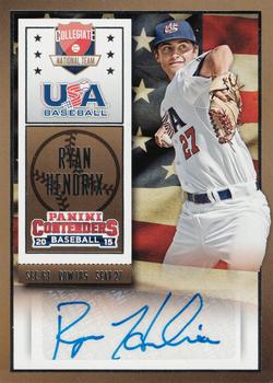 2015 Panini Contenders - USA Baseball Ticket Autographs #62 Ryan Hendrix Front