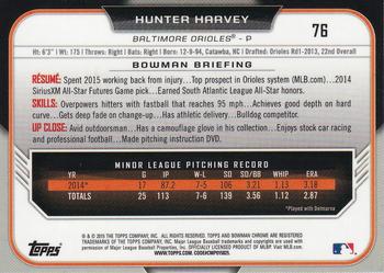 2015 Bowman Draft - Chrome #76 Hunter Harvey Back