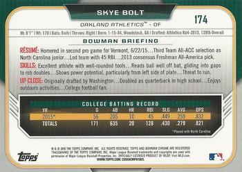 2015 Bowman Draft - Chrome #174 Skye Bolt Back