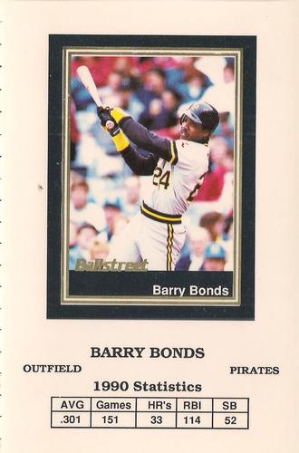 1991 Ballstreet - Oversized #37 Barry Bonds Front