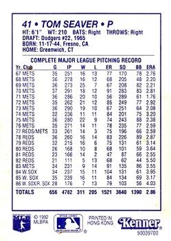 1992 Kenner Starting Lineup Cards Extended Series #50039700 Tom Seaver Back