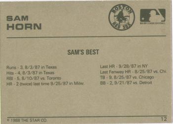 1988-89 Star Gold #12 Sam Horn Back