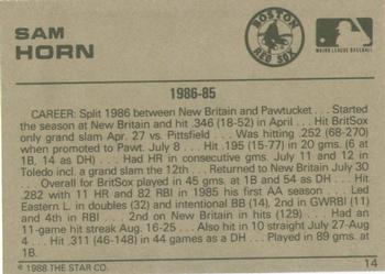 1988-89 Star Gold #14 Sam Horn Back