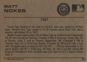 1988-89 Star Gold #36 Matt Nokes Back