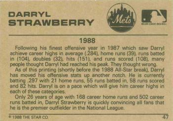 1988-89 Star Gold #47 Darryl Strawberry Back