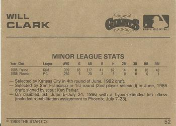 1988-89 Star Gold #52 Will Clark Back