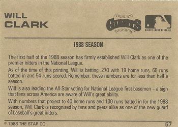 1988-89 Star Gold #57 Will Clark Back
