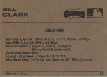 1988-89 Star Gold #59 Will Clark Back