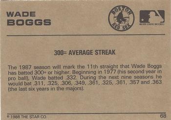 1988-89 Star Gold #68 Wade Boggs Back