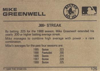 1988-89 Star Gold #125 Mike Greenwell Back