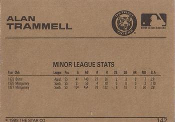 1988-89 Star Gold #142 Alan Trammell Back