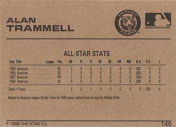 1988-89 Star Gold #146 Alan Trammell Back