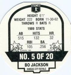 1990 MSA Super Stars Discs #5 Bo Jackson Back