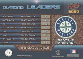2000 Pacific - Diamond Leaders #11 Freddy Garcia / Ken Griffey Jr. / Edgar Martinez Back