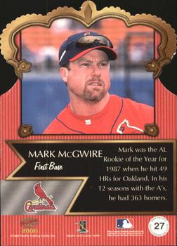 2000 Pacific - Gold Crown Die Cuts #27 Mark McGwire  Back