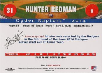 2014 Grandstand Ogden Raptors #NNO Hunter Redman Back