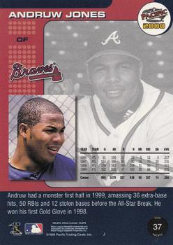 2000 Pacific - Premiere Date #37a Andruw Jones Back