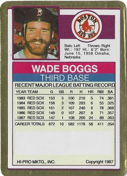 1988 Action Packed Test Issue #NNO Wade Boggs Back