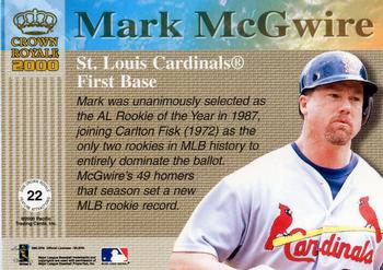 2000 Pacific Crown Royale - Feature Attractions #22 Mark McGwire  Back