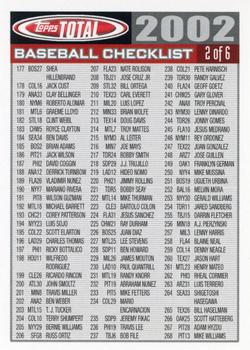 2002 Topps Total - Checklists #2 Checklist 2: 177-357 Front