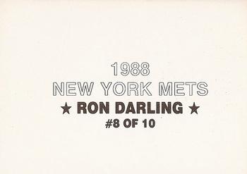 1988 New York Mets (unlicensed) #8 Ron Darling Back