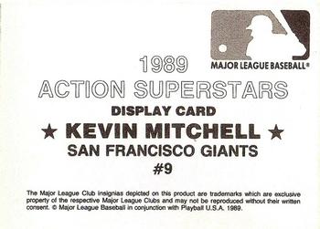 1989 Action Superstars MLB Logo Test (unlicensed) #9 Kevin Mitchell Back