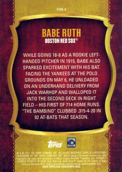 2015 Topps - First Home Run (Series Two) #FHR-4 Babe Ruth Back