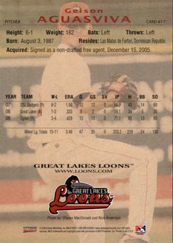 2009 Choice Great Lakes Loons #17 Geison Aguasviva Back