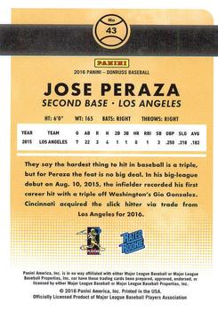 2016 Donruss #43 Jose Peraza Back