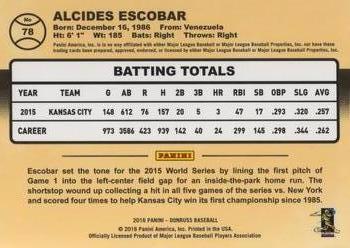 2016 Donruss #78 Alcides Escobar Back