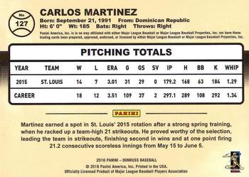 2016 Donruss #127 Carlos Martinez Back