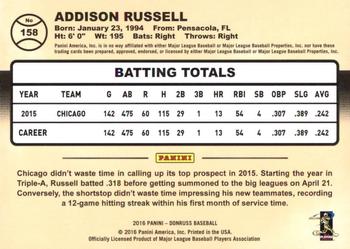 2016 Donruss #158 Addison Russell Back