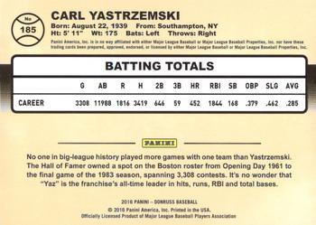 2016 Donruss #185 Carl Yastrzemski Back