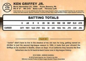 2016 Donruss #179 Ken Griffey Jr. Back