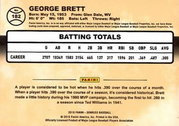 2016 Donruss #182 George Brett Back