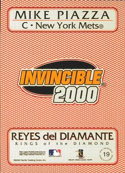 2000 Pacific Invincible - Kings of the Diamond #19 Mike Piazza  Back