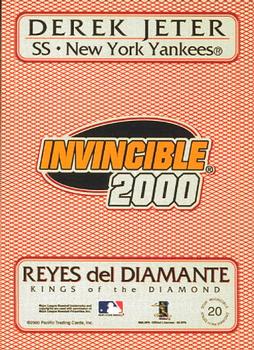 2000 Pacific Invincible - Kings of the Diamond #20 Derek Jeter  Back