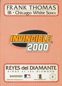 2000 Pacific Invincible - Kings of the Diamond #8 Frank Thomas  Back