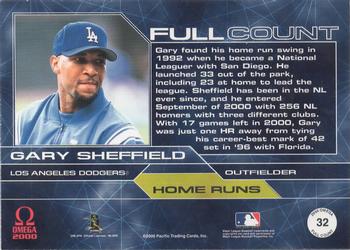 2000 Pacific Omega - Full Count #32 Gary Sheffield  Back