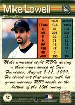 2000 Pacific Paramount - Copper #97 Mike Lowell  Back