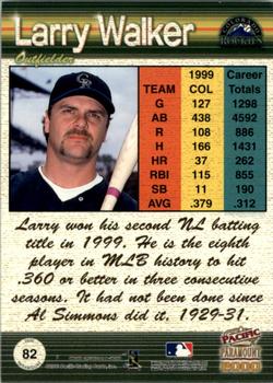 2000 Pacific Paramount - Green #82 Larry Walker  Back