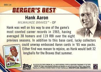 2016 Topps - Berger's Best (Series 1) #BB-14 Hank Aaron Back