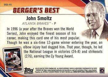 2016 Topps - Berger's Best (Series 1) #BB-45 John Smoltz Back