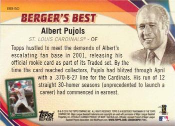 2016 Topps - Berger's Best (Series 1) #BB-50 Albert Pujols Back